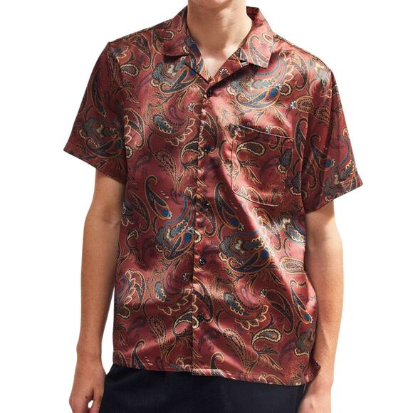 Urban Outfitters Other - Urban Outfitters Satin Paisley Shirt Men's Small Retro Resort Festival Vacation